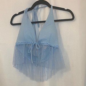 Halter Bra Top With Lace Bottom